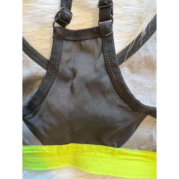 Women's Indy Nike Sports Bra In Grey/Volt(neon Yellow-green) - Picture 11 of 12